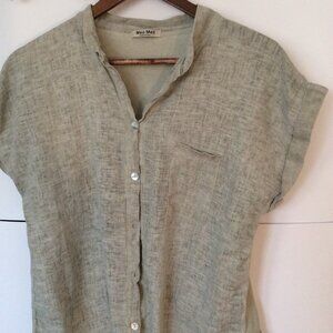 100% linen front back cotton Meo Meli Made in Italy buttondown shirt